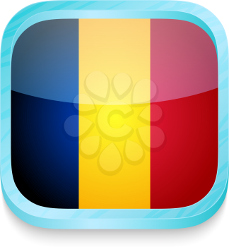 Smart phone button with Romania flag
