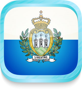 Smart phone button with San Marino flag