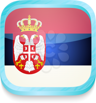 Smart phone button with Serbia flag