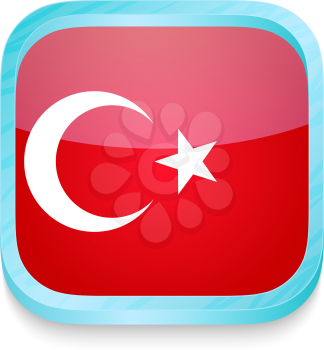 Smart phone button with Turkey flag