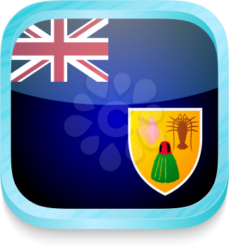 Smart phone button with Turks and Caicos flag