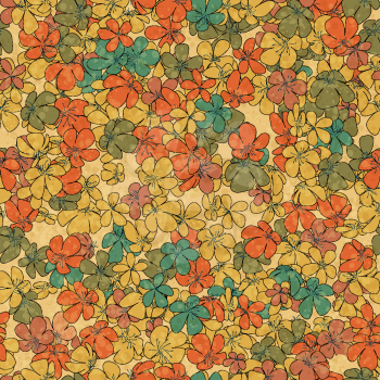 Grunge floral seamless pattern illustration