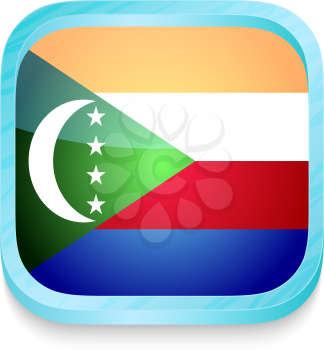 Smart phone button with Comoros flag