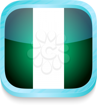 Smart phone button with Nigeria flag