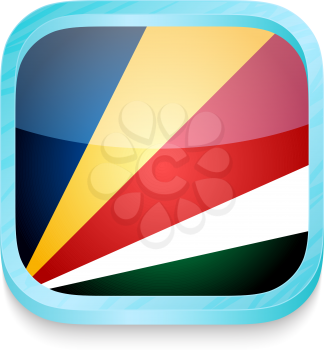 Smart phone button with Seychelles flag