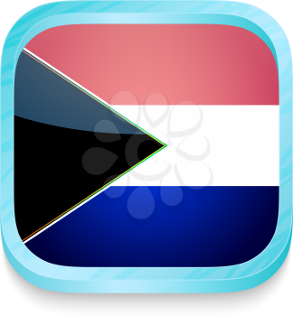 Smart phone button with South Africa flag