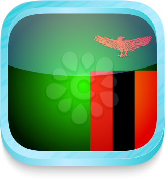 Smart phone button with Zambia flag