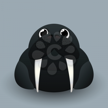 Royalty Free Clipart Image of a Baby Walrus