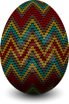  Easter egg with knitted pattern