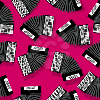 Accordion instrument seamless pattern for your design
