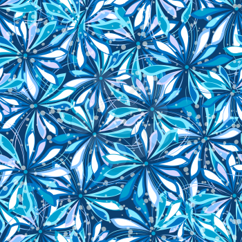 Romantic blue floral seamlesss pattern