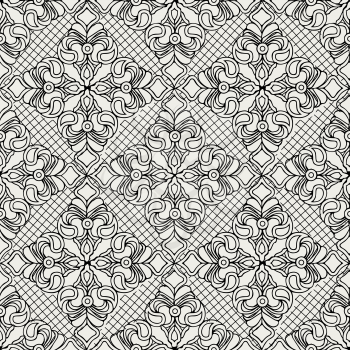 Graphic ink floral seamless pattern for background design