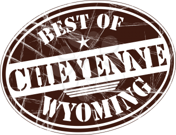 Best of Cheyenne grunge rubber stamp against white background