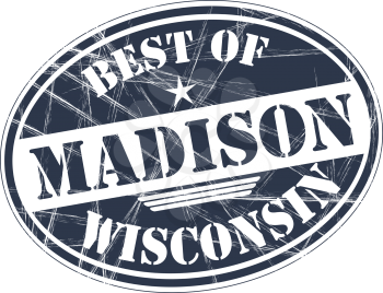 Best of Madison grunge rubber stamp against white background