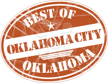 Best of Oklahoma City grunge rubber stamp against white background