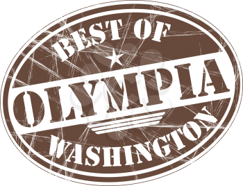 Best of Olympia grunge rubber stamp against white background