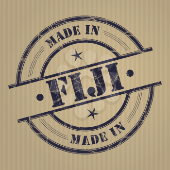 Made in Fiji grunge rubber stamp