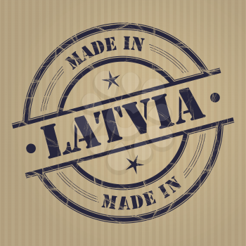 Made in Latvia grunge rubber stamp