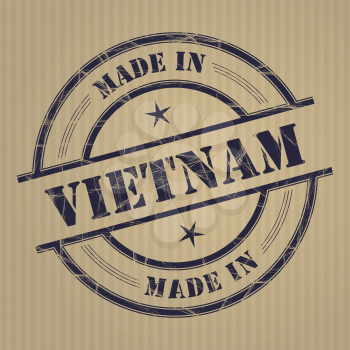 Made in Vietnam grunge rubber stamp