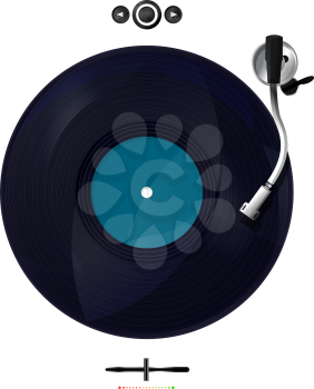 Vector turntable over white background