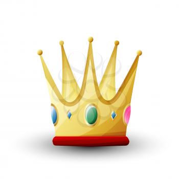 Royal golden crown for a queen , vector object over white background