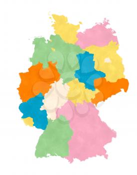 Germany map in watercolors over white background