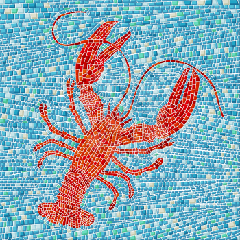 Red lobster mosaic, vector illustration