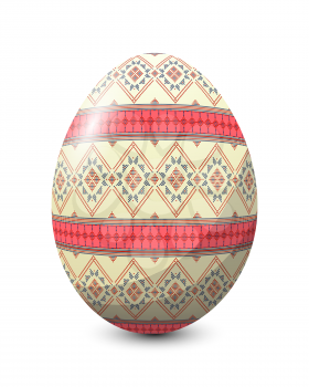 Painted egg celebrating Easter holiday, vector icon over white background