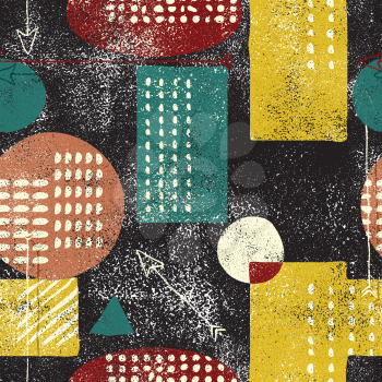 City grunge abstract, seamless vector pattern. 