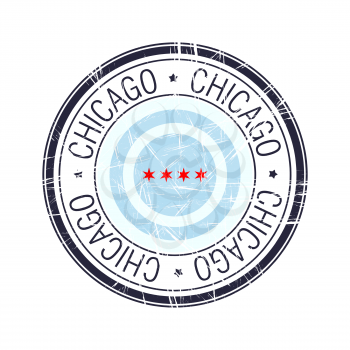 City of Chicago, Illinois postal rubber stamp, vector object over white background