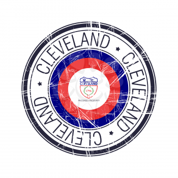 City of Cleveland, Ohio postal rubber stamp, vector object over white background