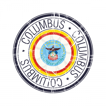 City of Columbus, Ohio postal rubber stamp, vector object over white background