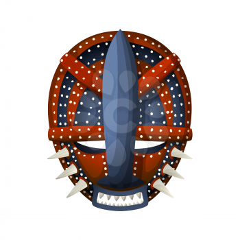 Vector illustration of a tribal  mask over white background
