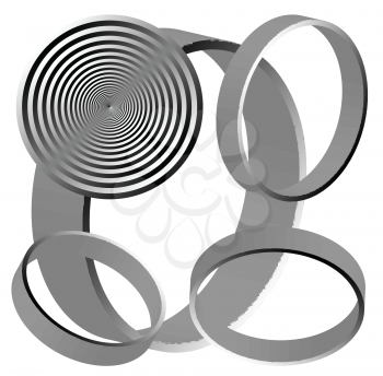 Royalty Free Clipart Image of a Background With Circles and Rings