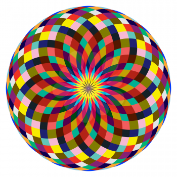 Royalty Free Clipart Image of a Colourful Rosette