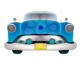 Royalty Free Clipart Image of a Blue Classic Car