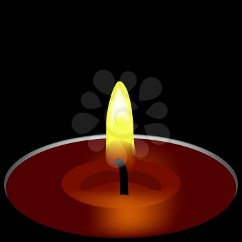 Royalty Free Clipart Image of a Lit Candle