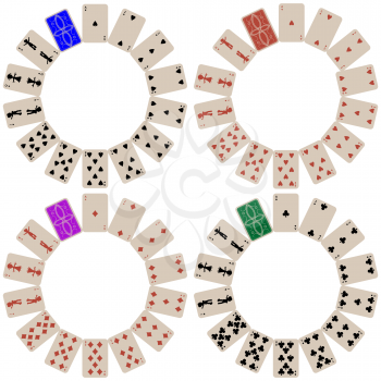 Royalty Free Clipart Image of a Collection of Circle Cards