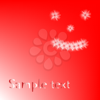 Royalty Free Clipart Image of a Fireworks Face on a Red Sky