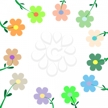 Royalty Free Clipart Image of a Flower Border