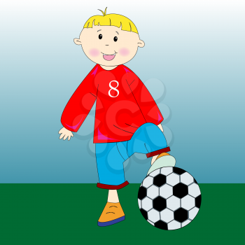 Royalty Free Clipart Image of a Little Soccer Player
