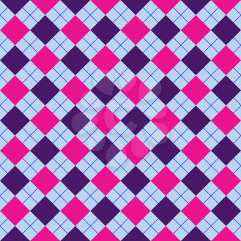 Royalty Free Clipart Image of a Purple and Pink Checkered Background
