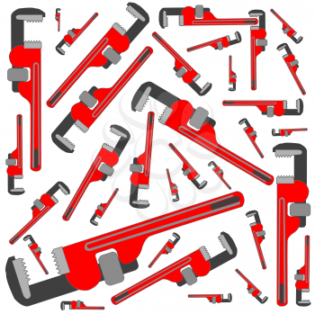 Royalty Free Clipart Image of a Pipe Wrench Pattern