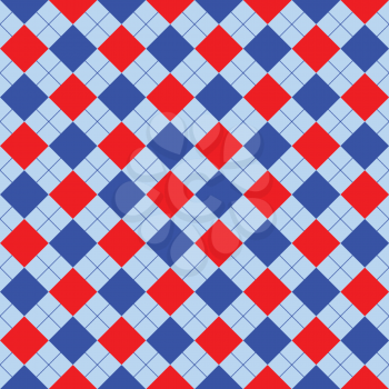 Royalty Free Clipart Image of a Red and Blue Checkered Background