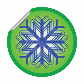 Royalty Free Clipart Image of a Snowflake Sticker