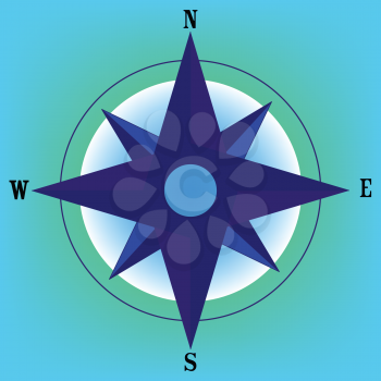 Royalty Free Clipart Image of a Wind Rose