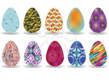 easter eggs design over white background, abstract vector art illustration