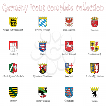 germany icons collection against white background, abstract vector art illustration