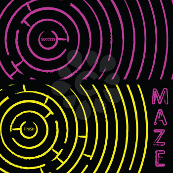 maze composition, abstract vector art illustration