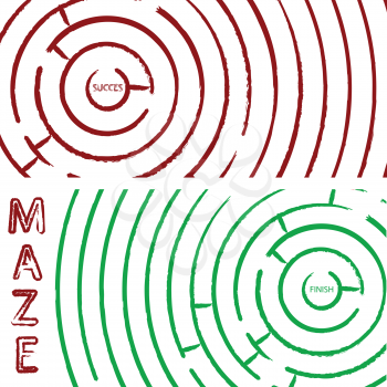 maze concept, round composition; abstract vector art illustration